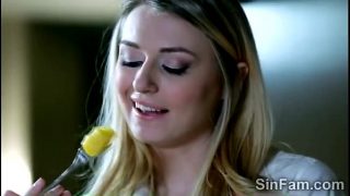 College beauty fucks stepdaddy after dinner